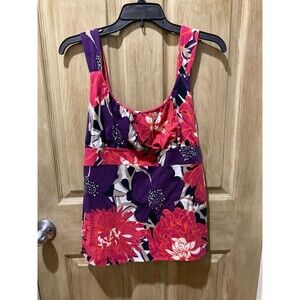 Ann Taylor Floral Tank Top Shirt Women's - Size XL